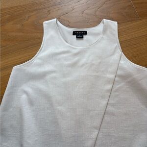 Trouve Textured White Tank Top